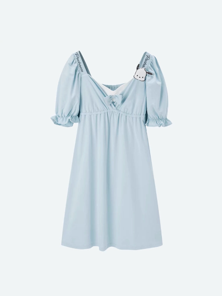 Pochacco Puff Sleeve Nightdress-ntbhshop