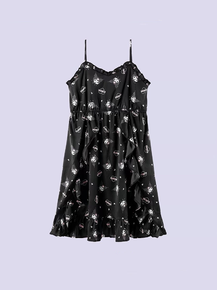 Kuromi Suspender Silk Nightdress-ntbhshop