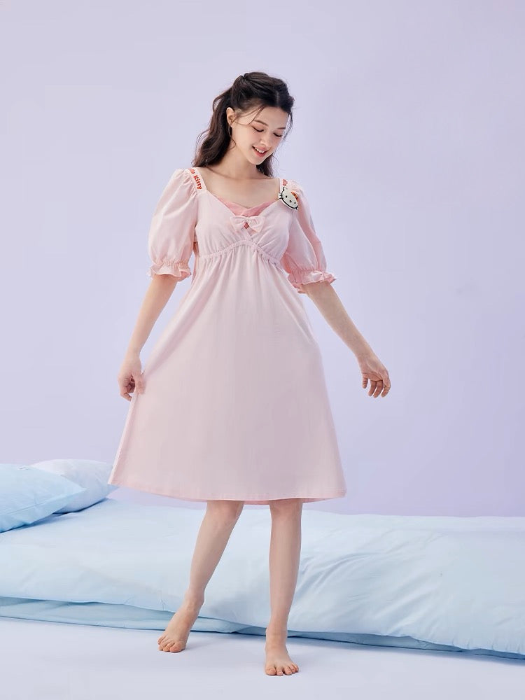 Hello Kitty Puff Sleeve Nightdress-ntbhshop