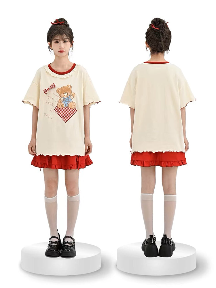 Little Bear Doll Round Neck Loose Tee-ntbhshop