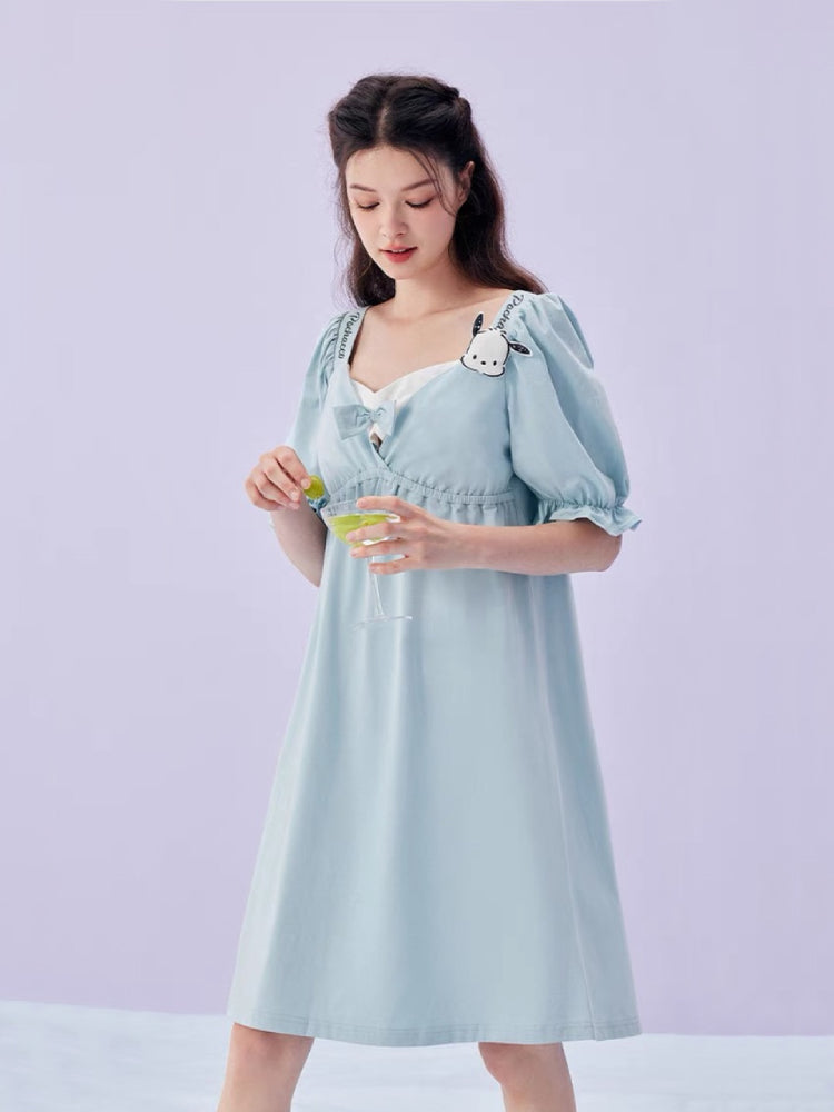 Pochacco Puff Sleeve Nightdress-ntbhshop