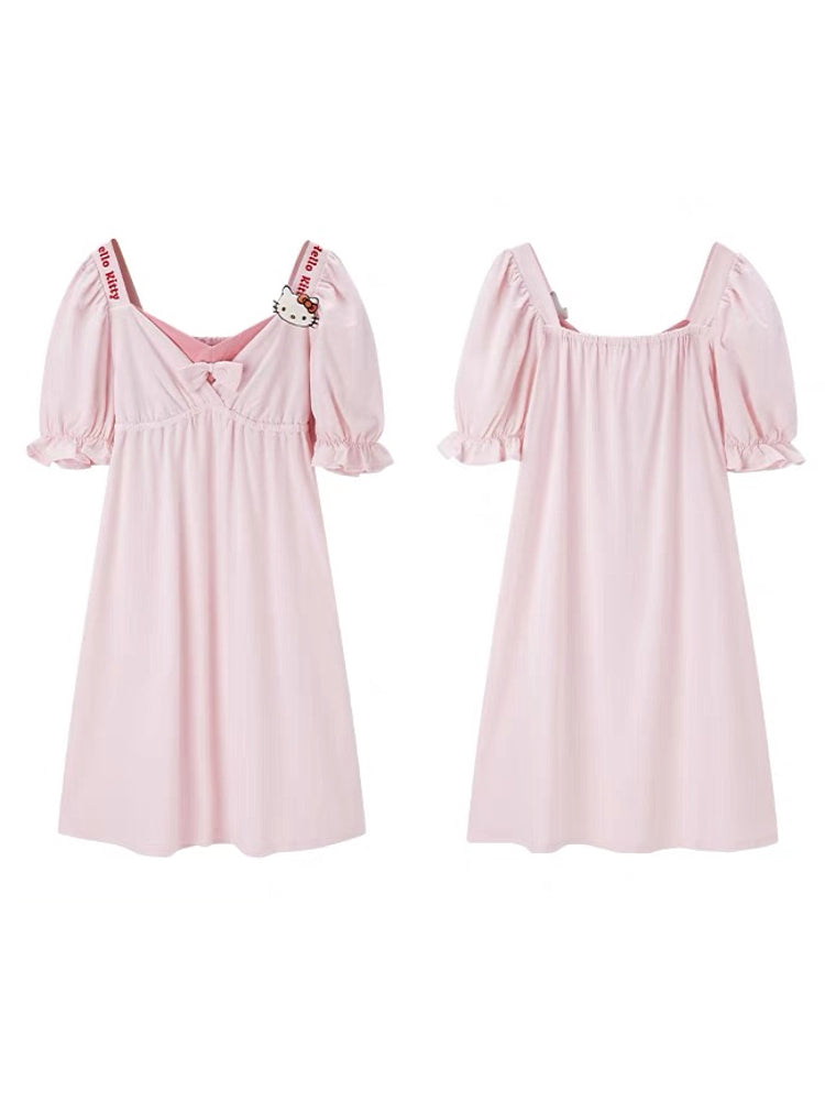 Hello Kitty Puff Sleeve Nightdress-ntbhshop