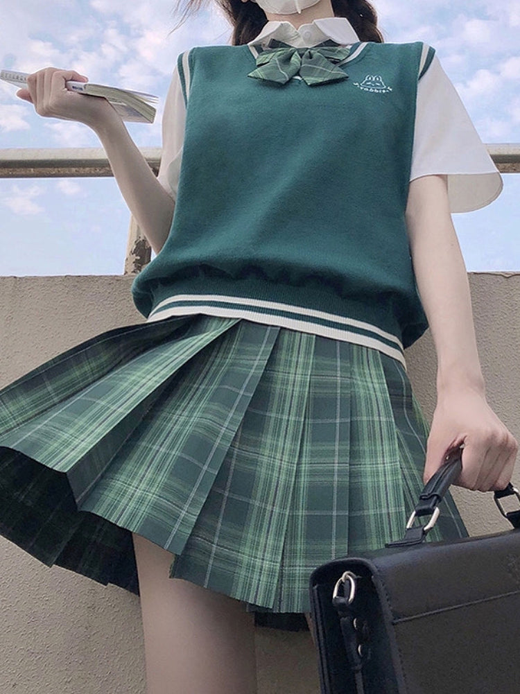 Emerald Silver Tinsel JK Uniform Skirts-ntbhshop