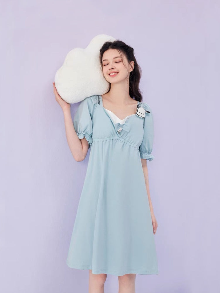 Pochacco Puff Sleeve Nightdress-ntbhshop