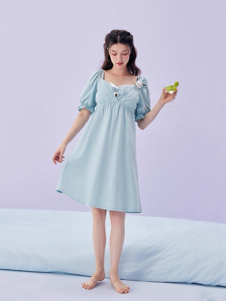 Pochacco Puff Sleeve Nightdress-ntbhshop