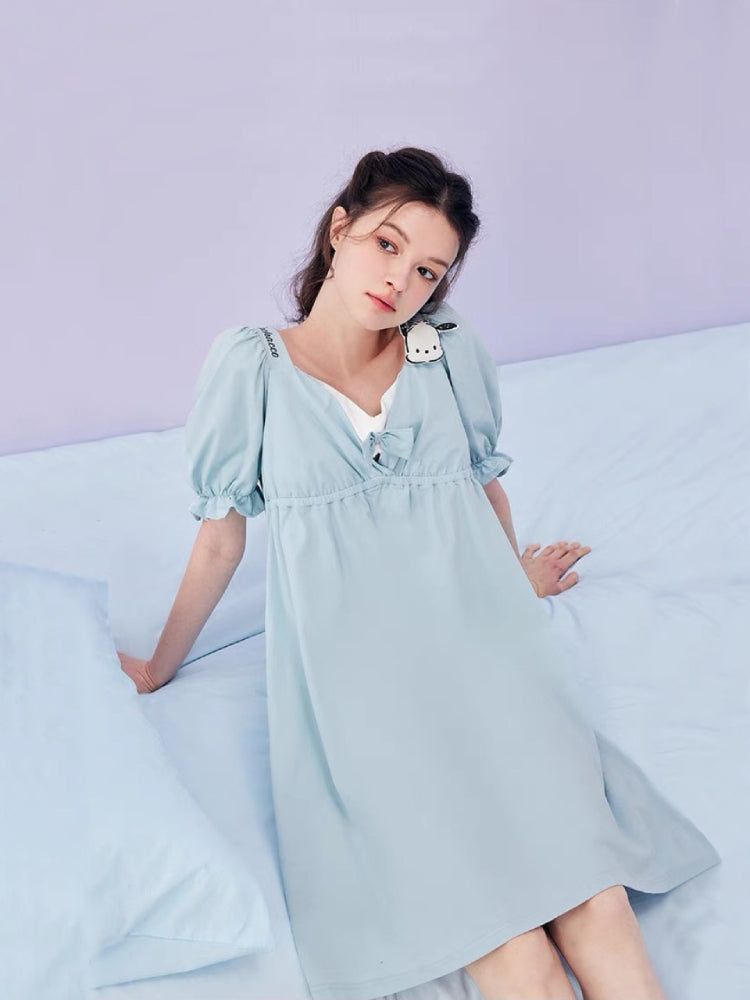 Pochacco Puff Sleeve Nightdress-ntbhshop