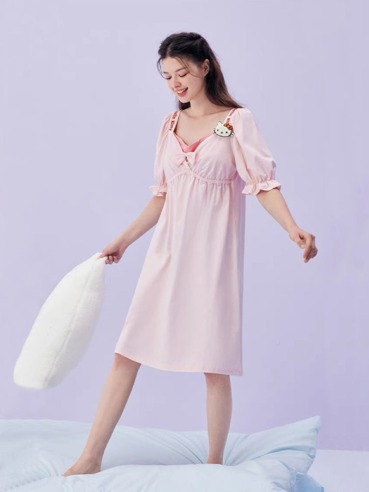 Hello Kitty Puff Sleeve Nightdress-ntbhshop