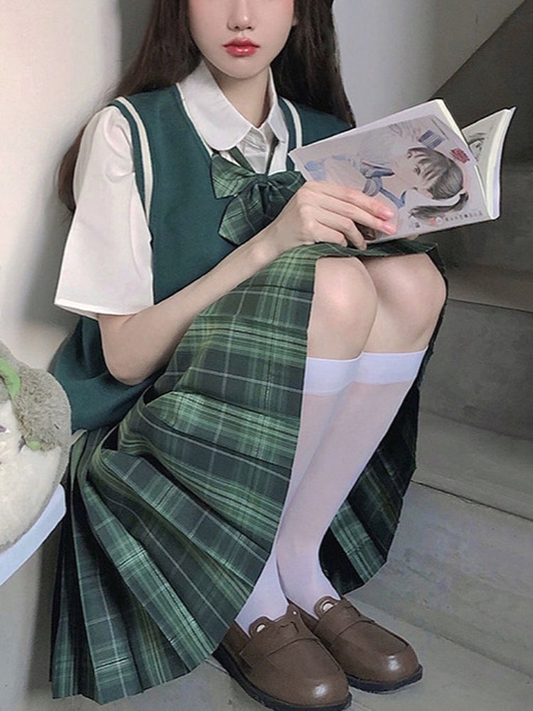 Emerald Silver Tinsel JK Uniform Skirts-ntbhshop