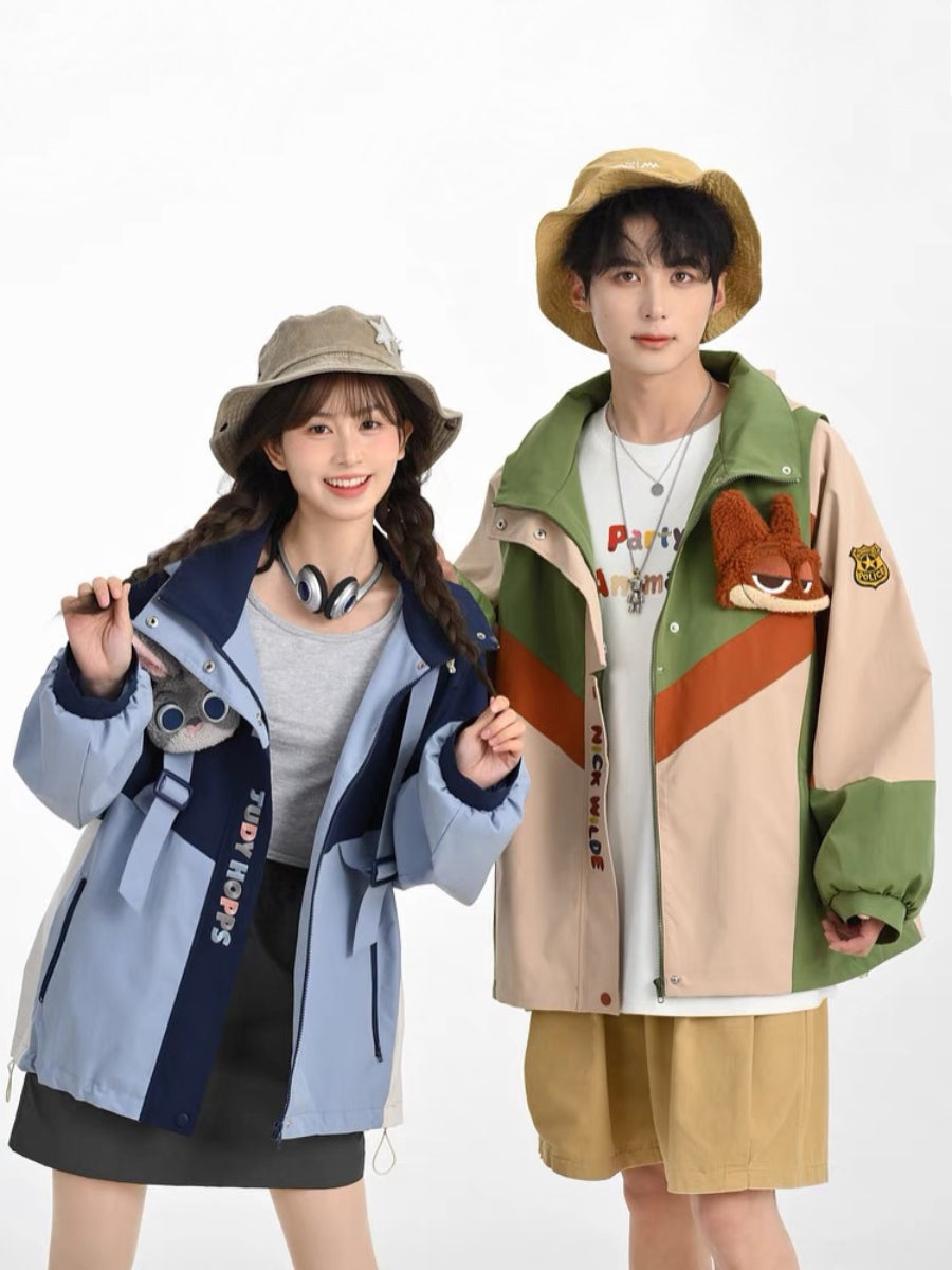 Judy & Nick Couple Camping Windbreaker Jackets-ntbhshop