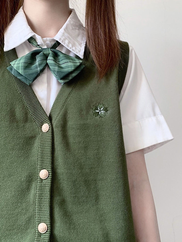 Sakura Dream JK Uniform V Neck Knit Vests-ntbhshop